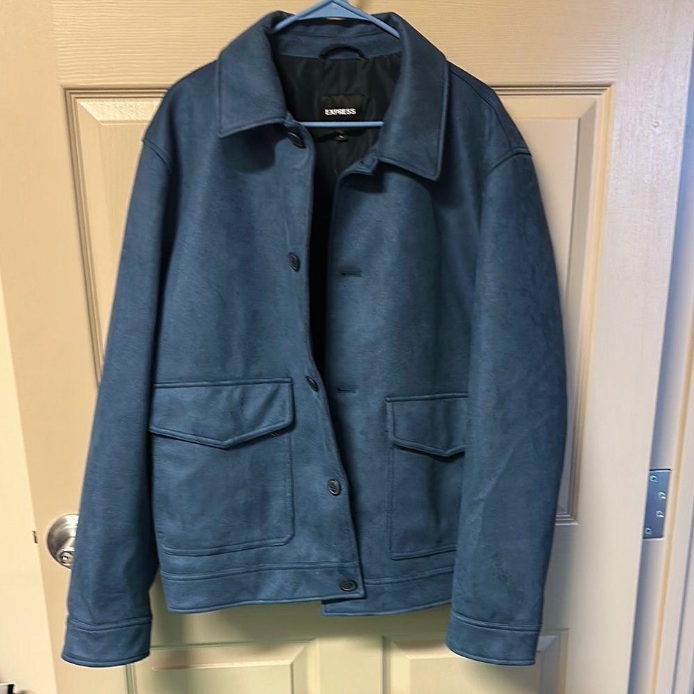 Express Blue Faux Suede Men's Jacket
